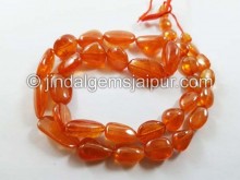 Mandarin Garnet Smooth Nugget Beads